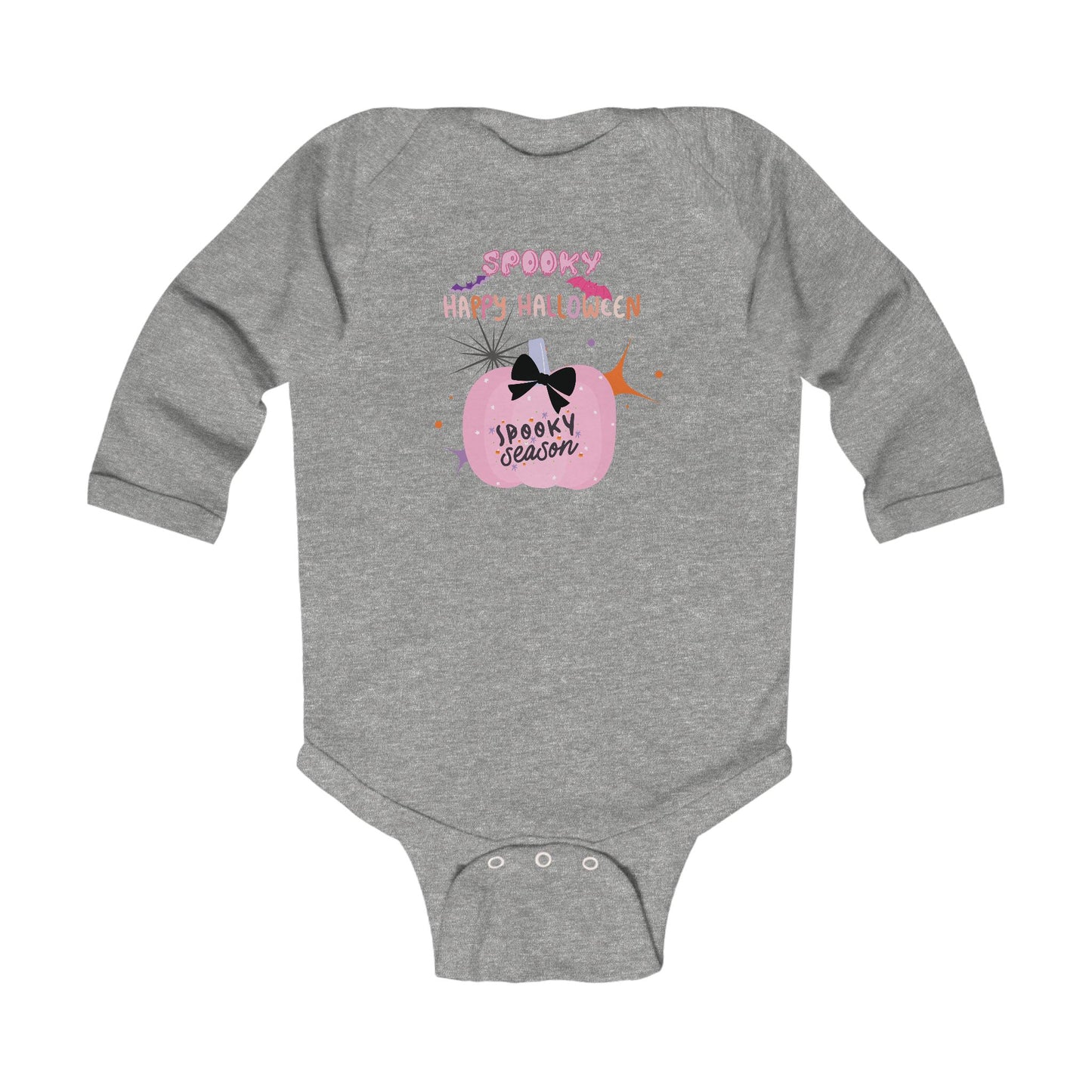 Baby Pretty in Pink Spooky Season Long Sleeve Bodysuit