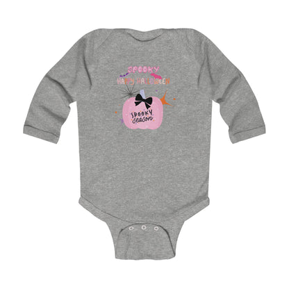 Baby Pretty in Pink Spooky Season Long Sleeve Bodysuit