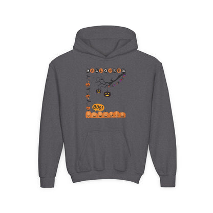 Kids Pumpkin Smile Squad Heavy Blend Cozy Hoodie