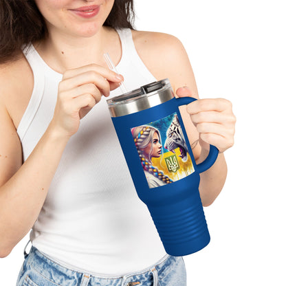 Ukrainian Wild Spirit  Girl Travel Mug, 40oz
