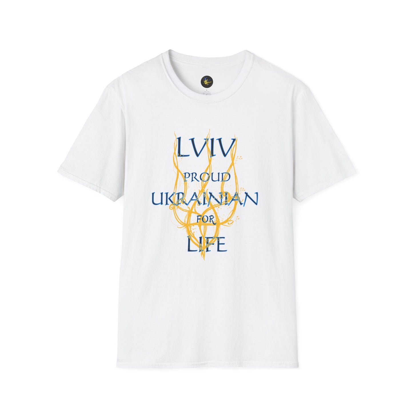 PERSONALIZE Trident of Flame – Slava Ukraini - Unisex Cotton T-Shirt