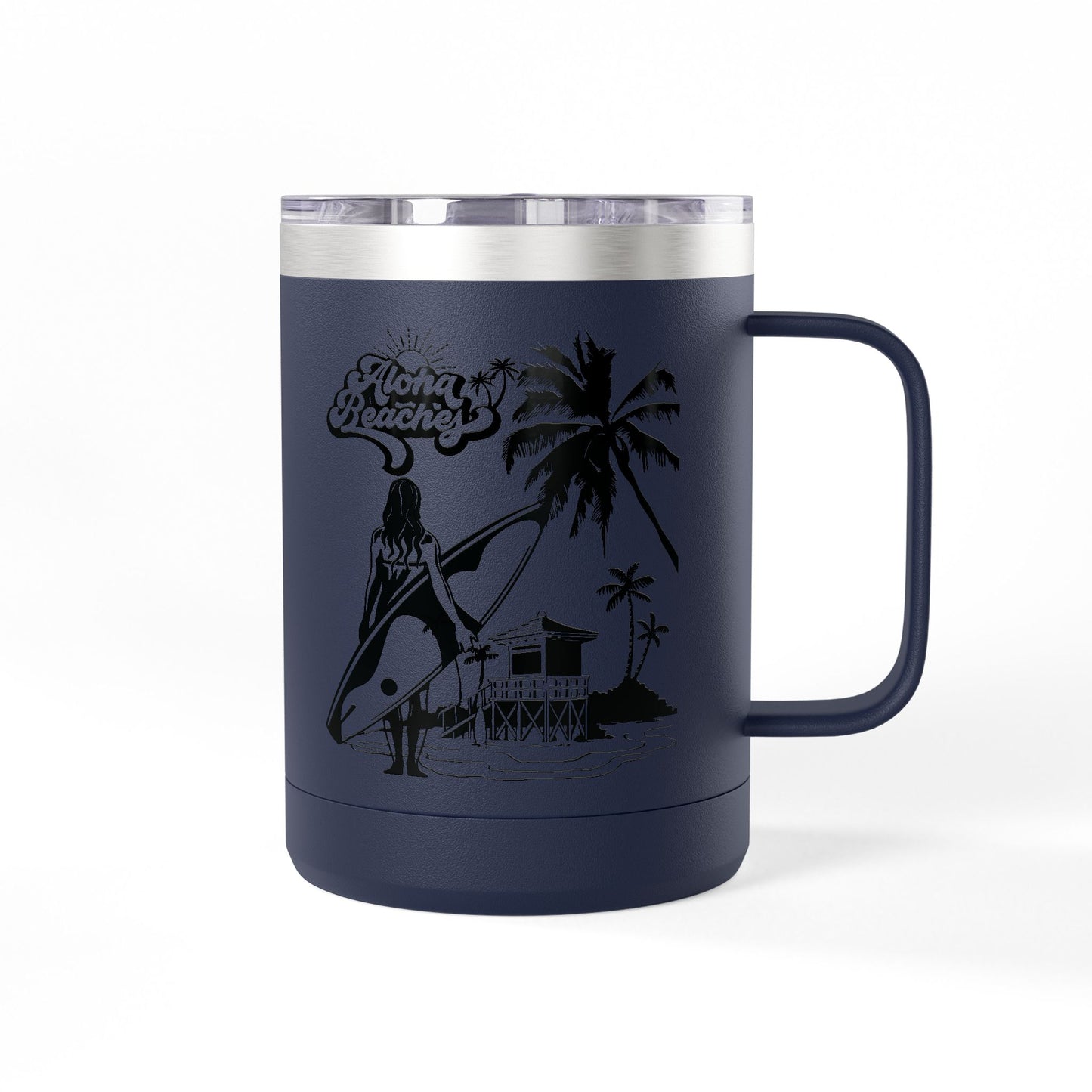 Surfing  Girl Mug Tumbler, 15oz