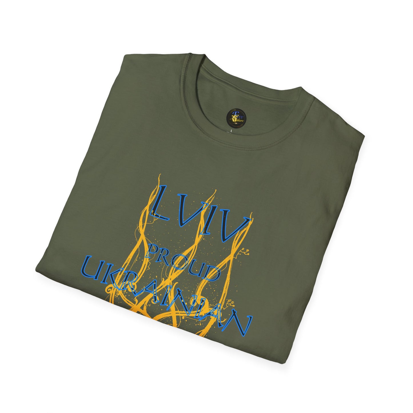 PERSONALIZE Trident of Flame – Slava Ukraini - Unisex Cotton T-Shirt
