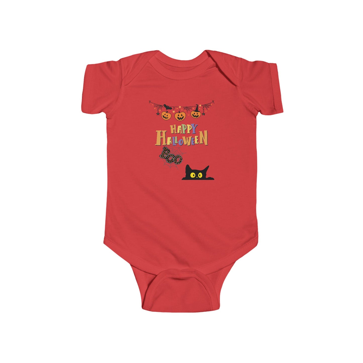 Baby Black Cat & Pumpkin Patch Short Sleeve Bodysuit