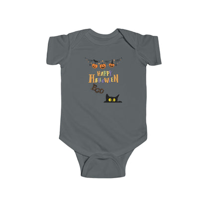 Baby Black Cat & Pumpkin Patch Short Sleeve Bodysuit