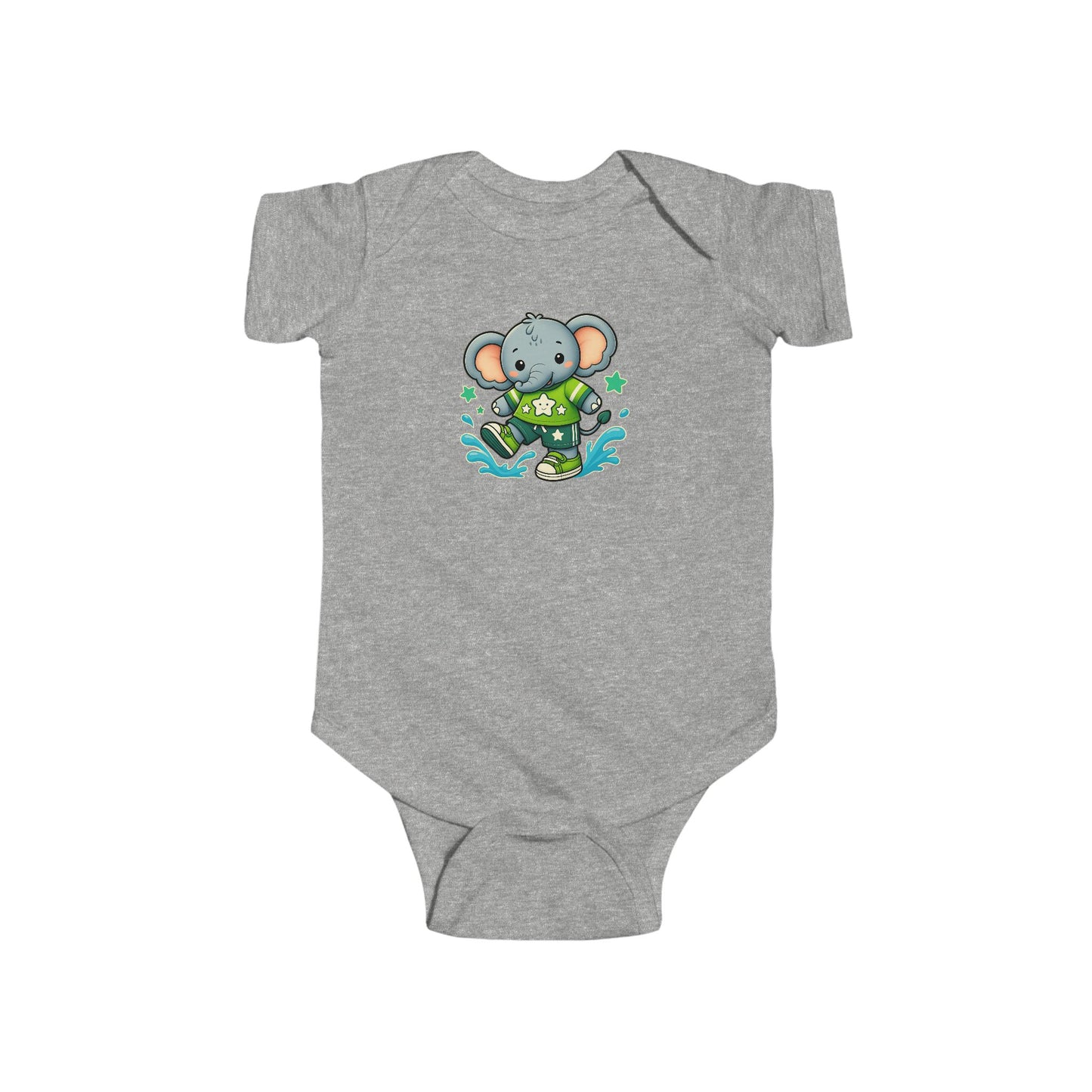 Baby Splash & Dash Elephants Short Sleeve Bodysuit
