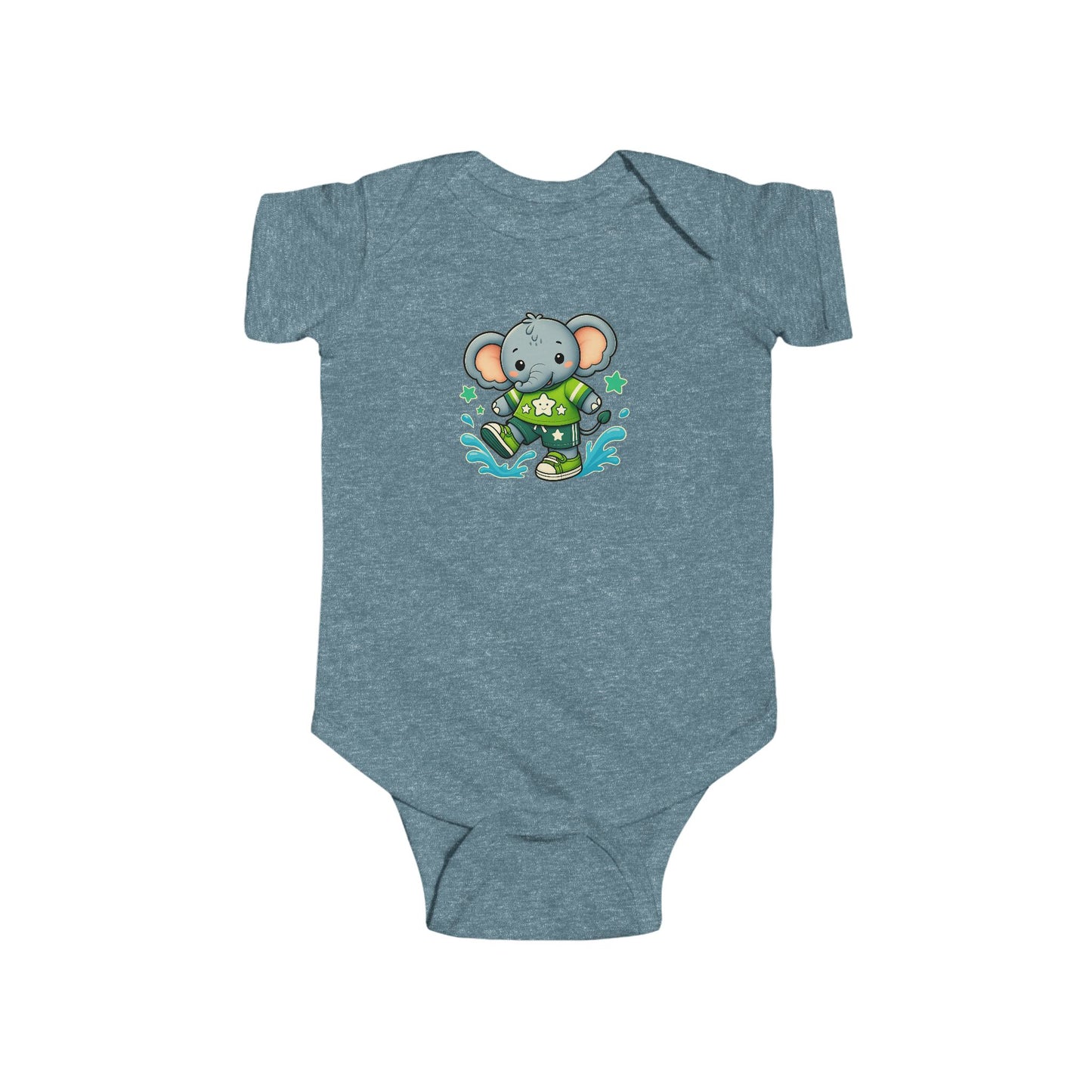 Baby Splash & Dash Elephants Short Sleeve Bodysuit
