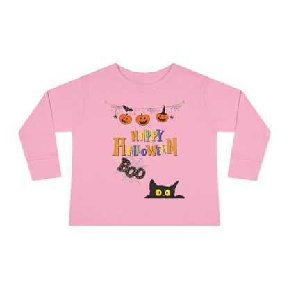 Toddler Long Sleeve Black Cat & Pumpkin Patch