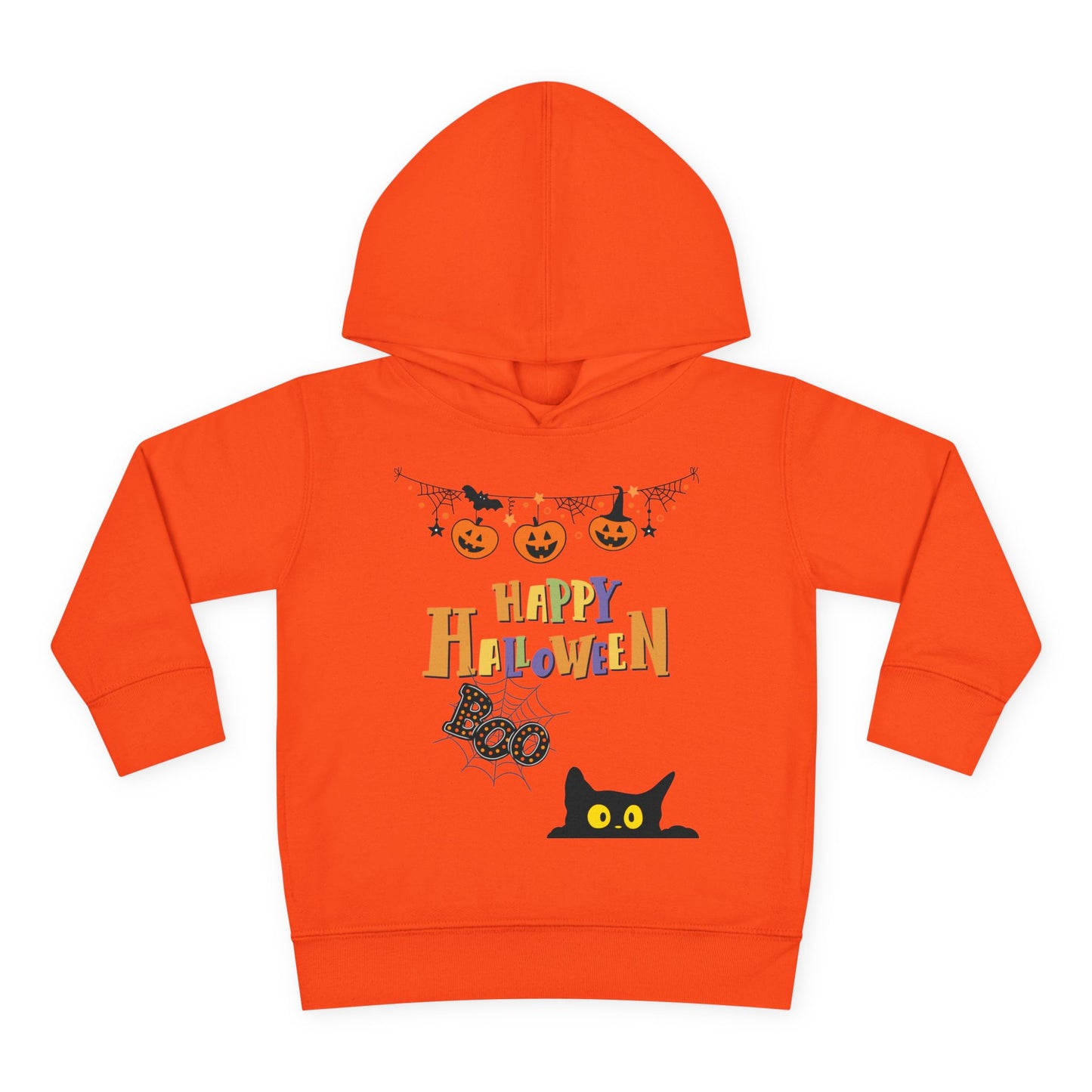 Toddler Black Cat & Pumpkin Patch Fleece Hoodie