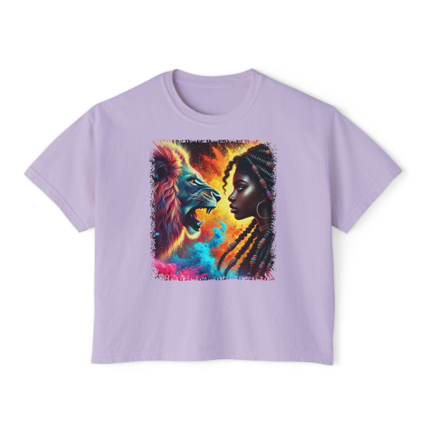PERSONALIZE The Girl Who Roared in Silence Oversized Boxy Fit Graphic T-shirt