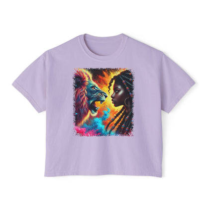 PERSONALIZE The Girl Who Roared in Silence Oversized Boxy Fit Graphic T-shirt