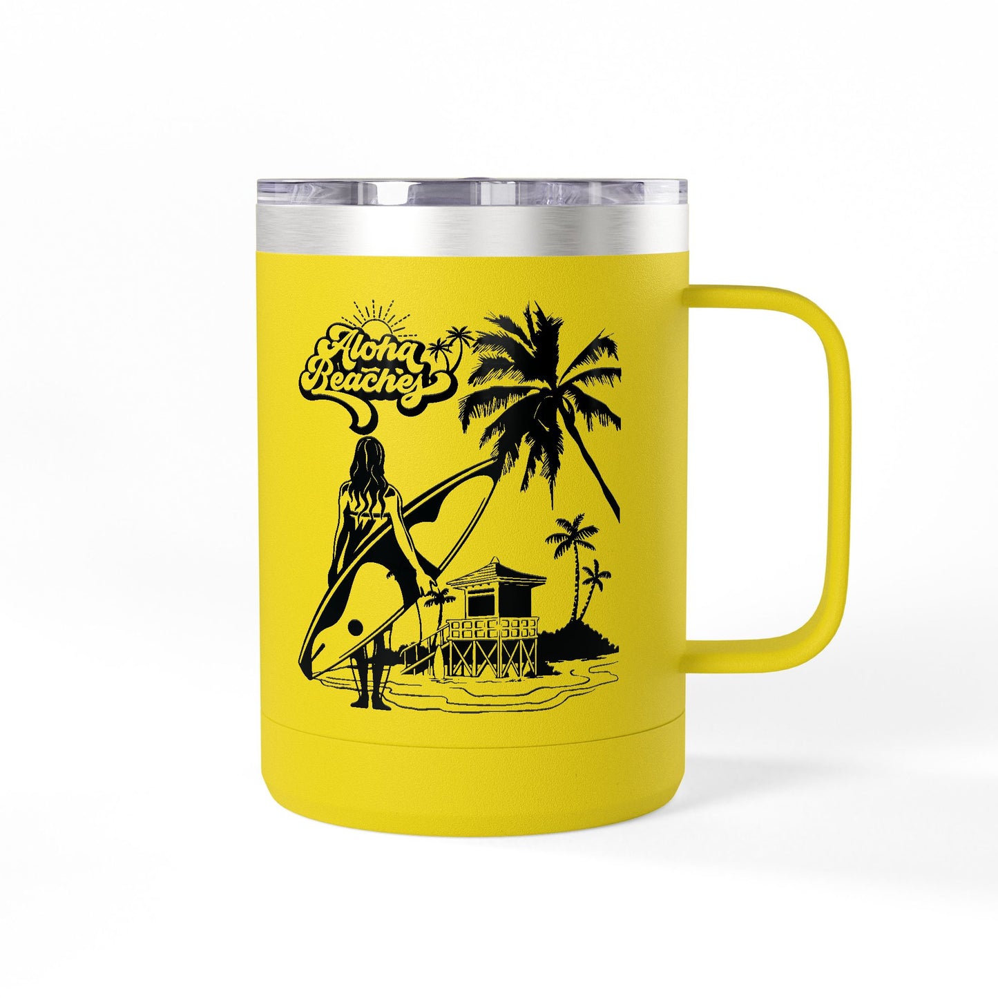 Surfing  Girl Mug Tumbler, 15oz