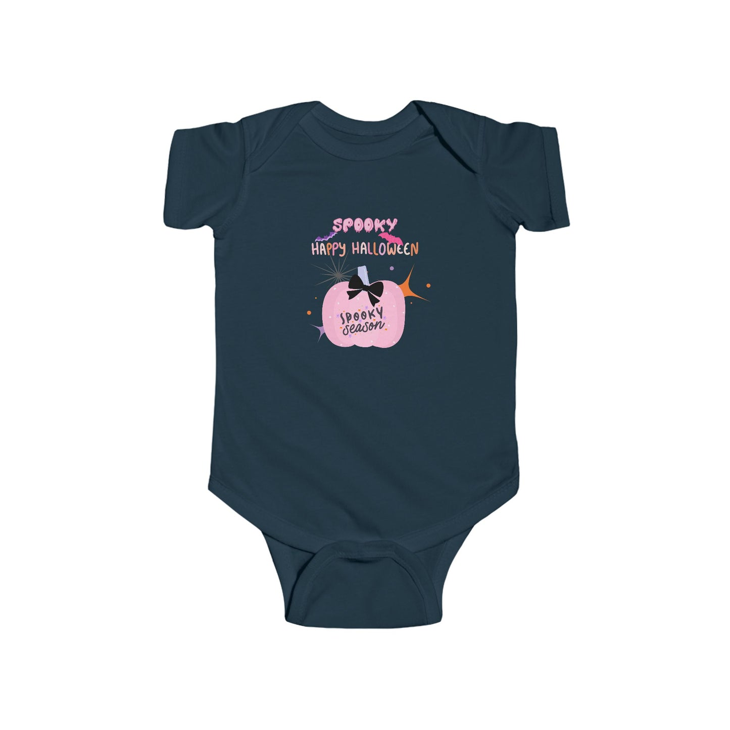 Baby Pretty in Pink Spooky Season Short Sleeve Bodysuit
