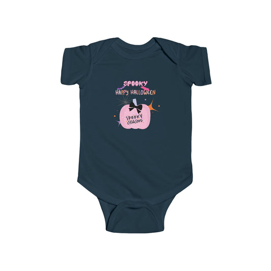 Baby Pretty in Pink Spooky Season Short Sleeve Bodysuit