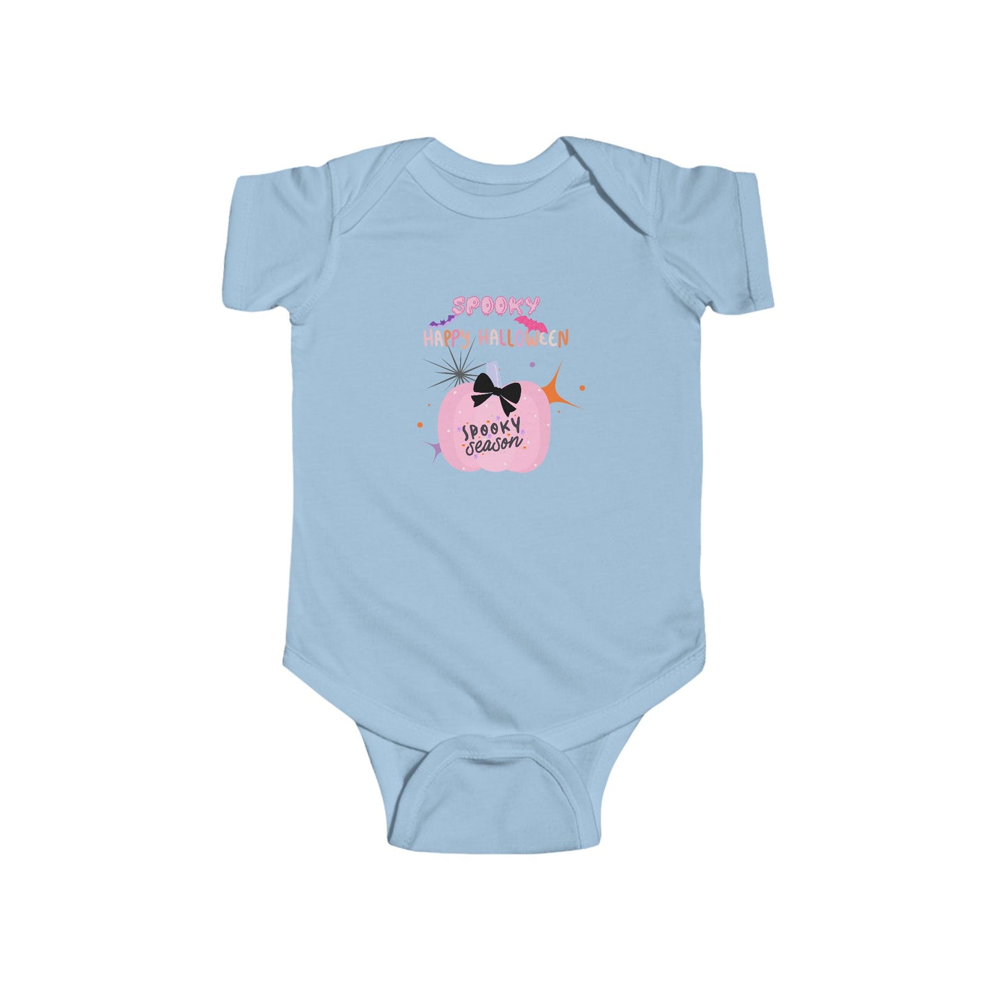 Baby Pretty in Pink Spooky Season Short Sleeve Bodysuit