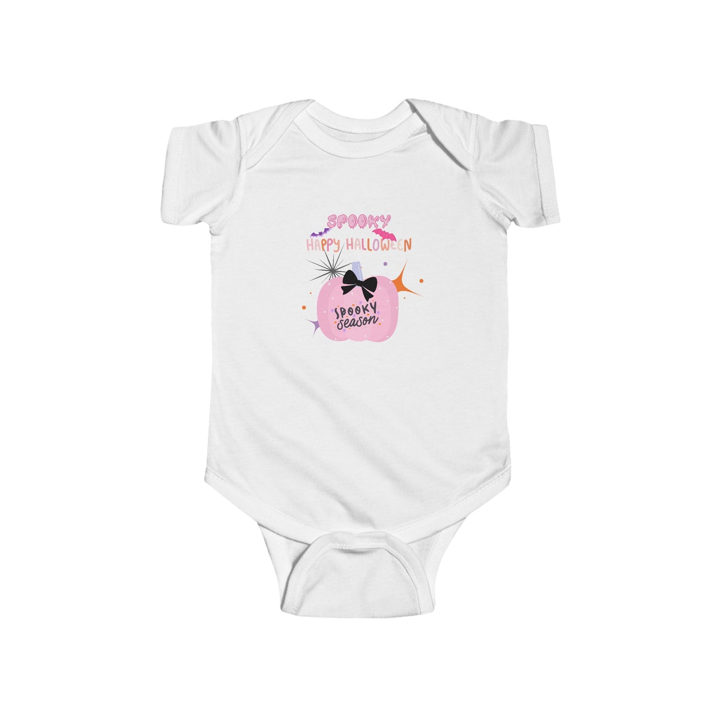 Baby Pretty in Pink Spooky Season Short Sleeve Bodysuit