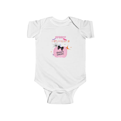 Baby Pretty in Pink Spooky Season Short Sleeve Bodysuit