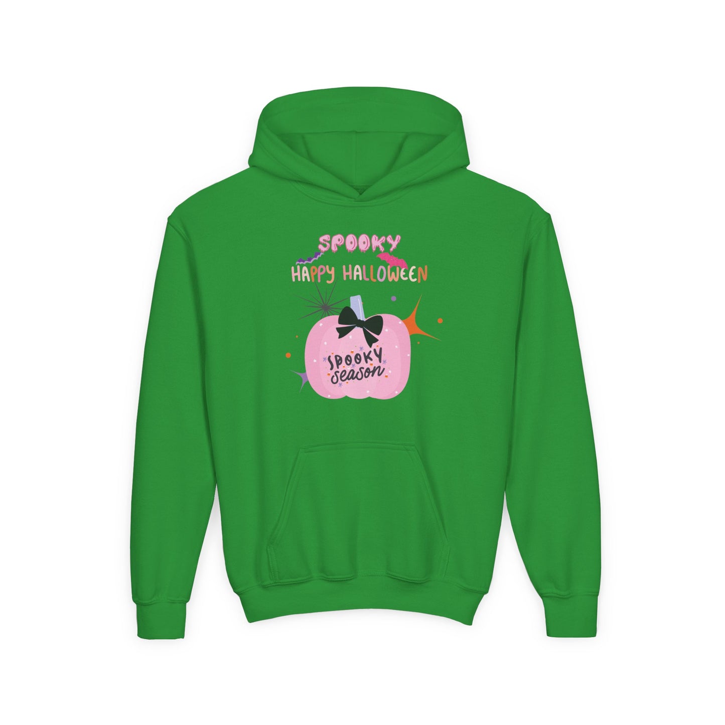 Kids Pretty in Pink Spooky Season Heavy Blend Cozy Hoodie