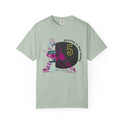 PERSONALIZE Women's Hockey Player Garment-Dyed T-shirt