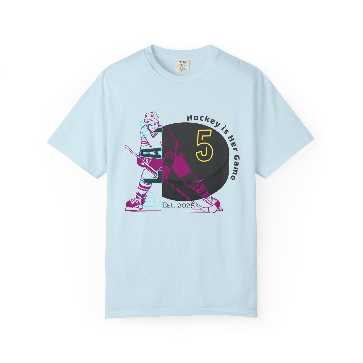 PERSONALIZE Women's Hockey Player Garment-Dyed T-shirt