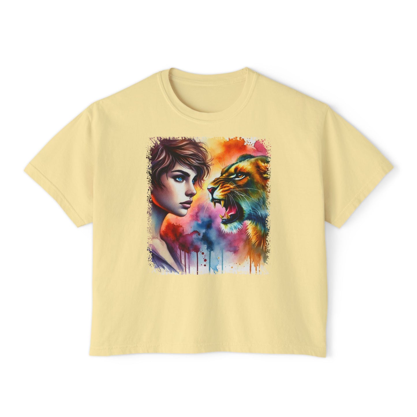 PERSONALIZE Lionheart Stare Oversize Boxy Fit Graphic T-shirt