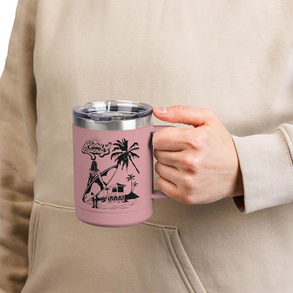 Surfing  Girl Mug Tumbler, 15oz