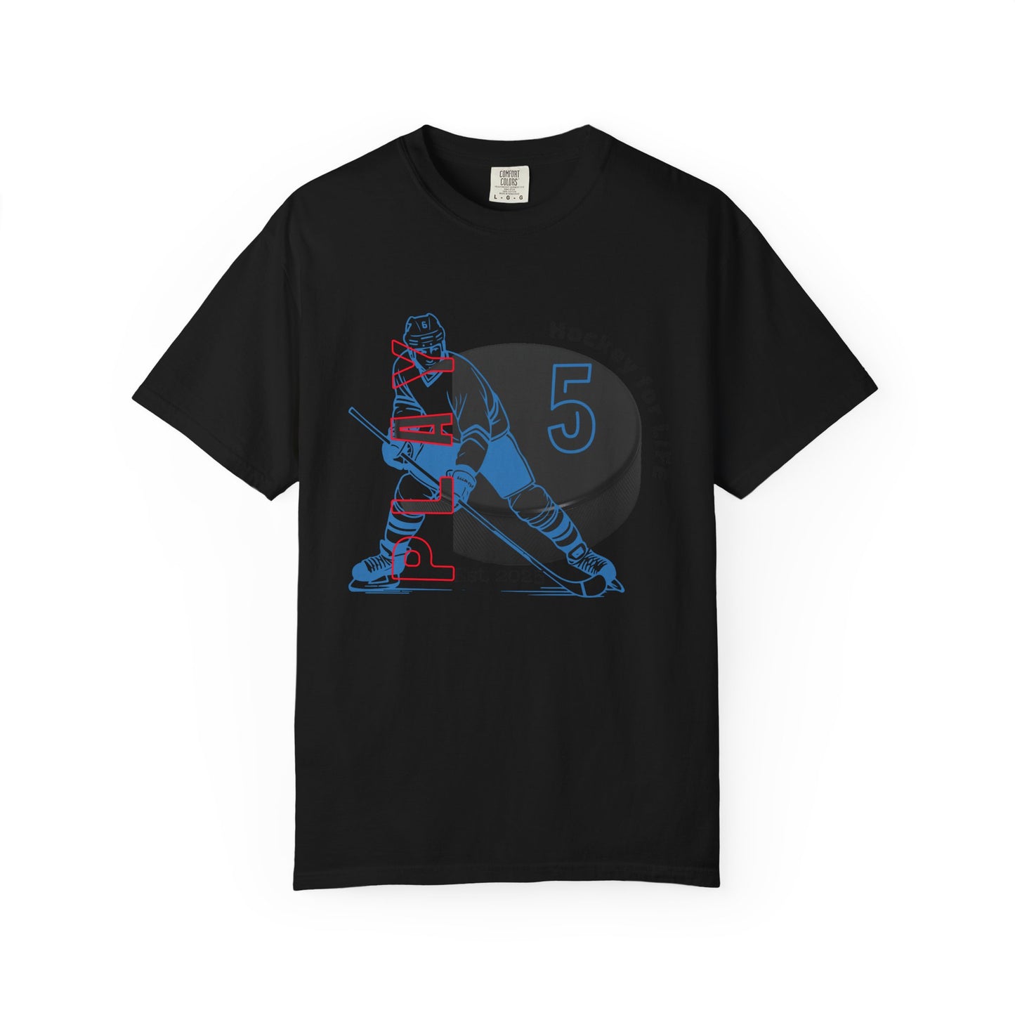 PERSONALIZE Men's Hockey Player Garment-Dyed T-shirt Always in Play Mode