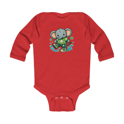 Baby Splash & Dash Elephants Long Sleeve Bodysuit