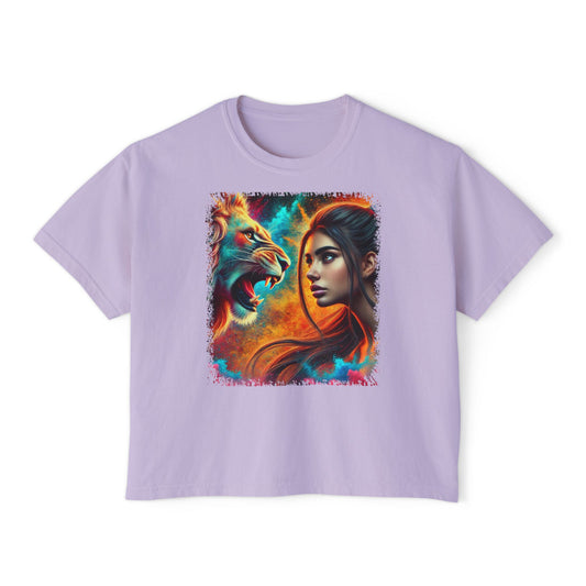PERSONALIZE Soul of a Lioness Oversized Boxy Fit Graphic T-shirt