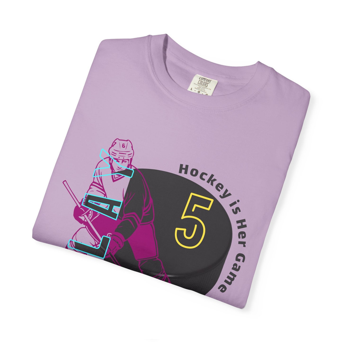 PERSONALIZE Women's Hockey Player Garment-Dyed T-shirt