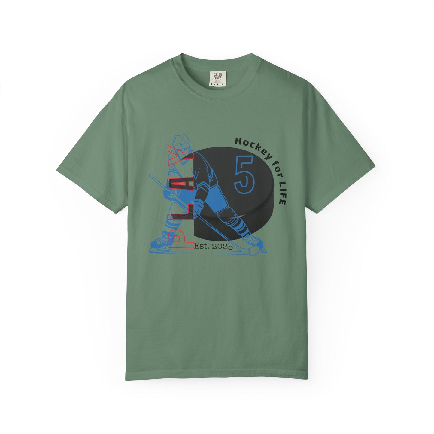 PERSONALIZE Men's Hockey Player Garment-Dyed T-shirt Always in Play Mode