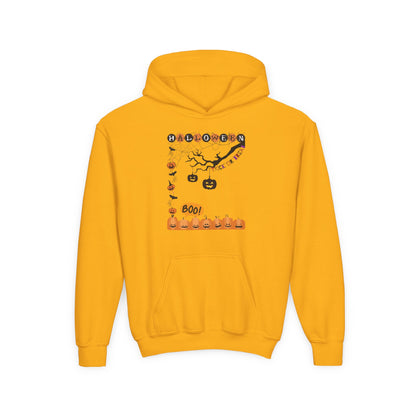 Kids Pumpkin Smile Squad Heavy Blend Cozy Hoodie