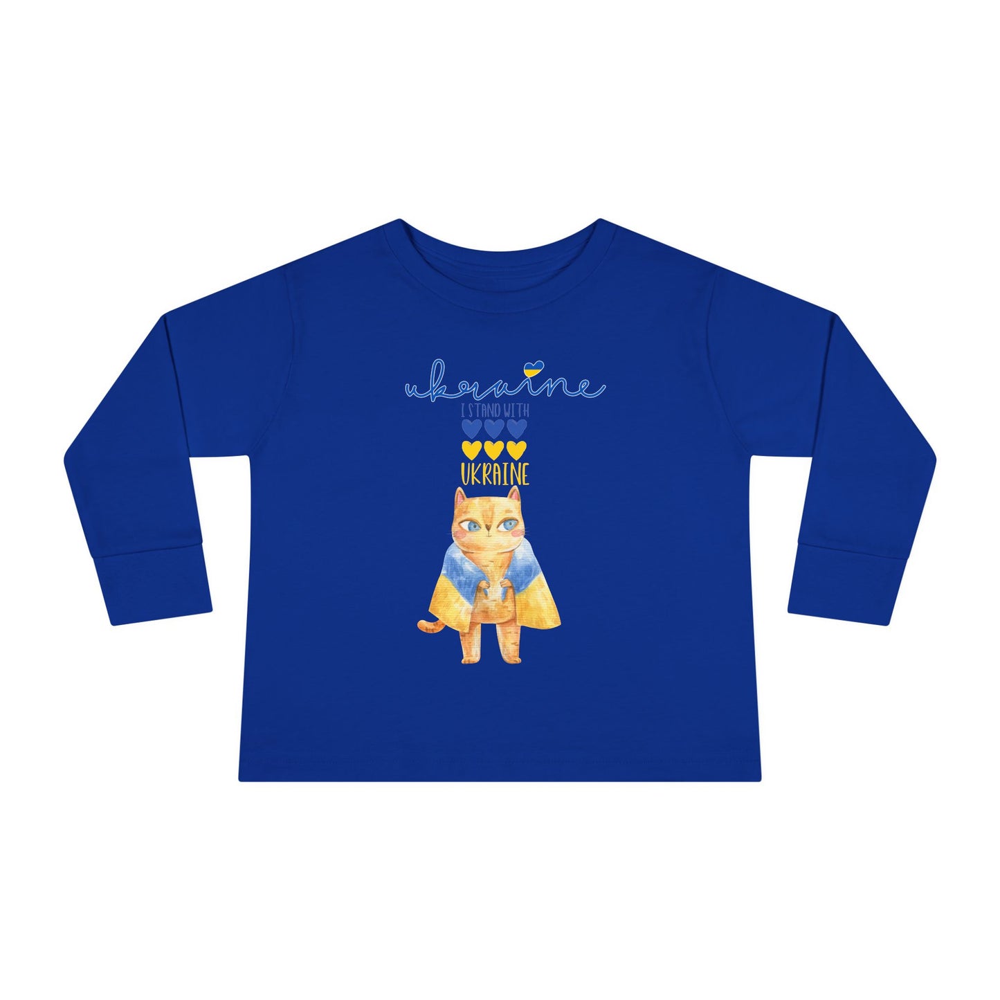 Toddler Long Sleeve Tee with Pride in Blue & Yellow Design