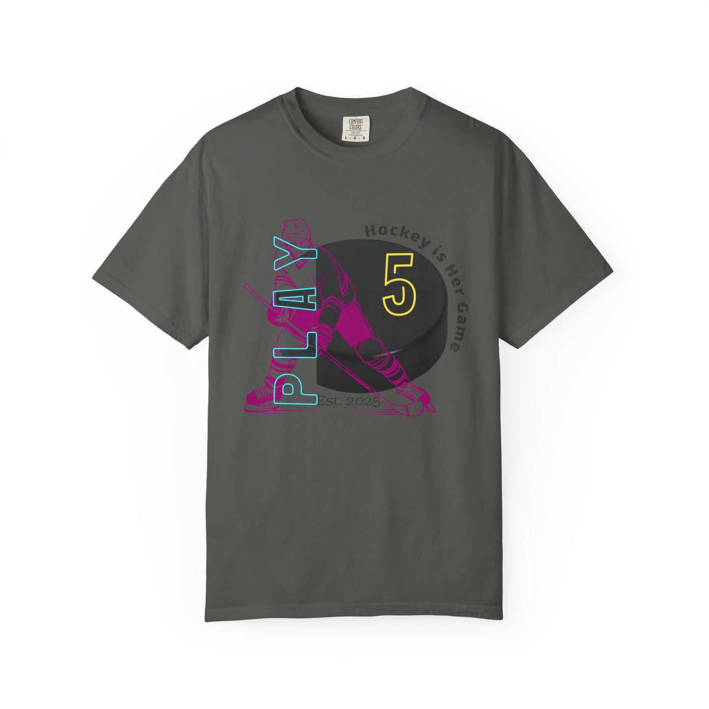 PERSONALIZE Women's Hockey Player Garment-Dyed T-shirt