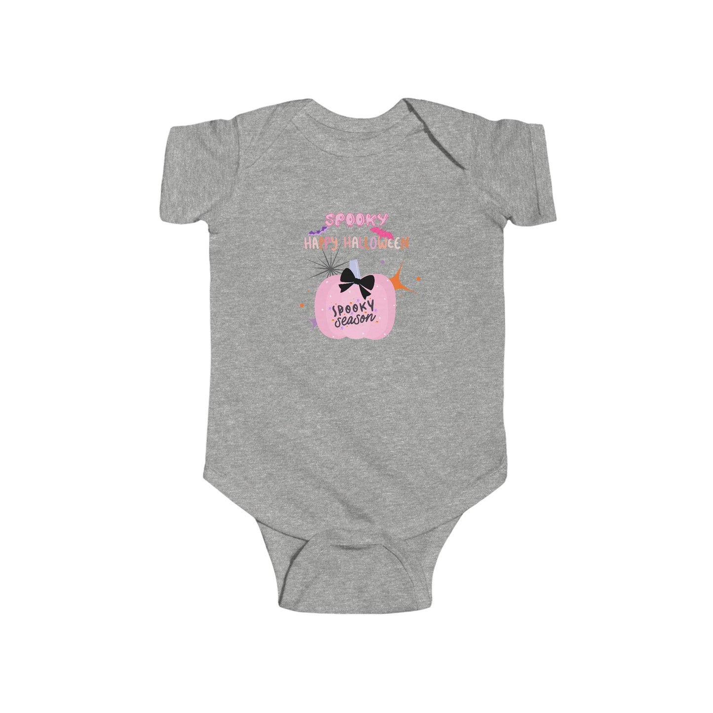 Baby Pretty in Pink Spooky Season Short Sleeve Bodysuit