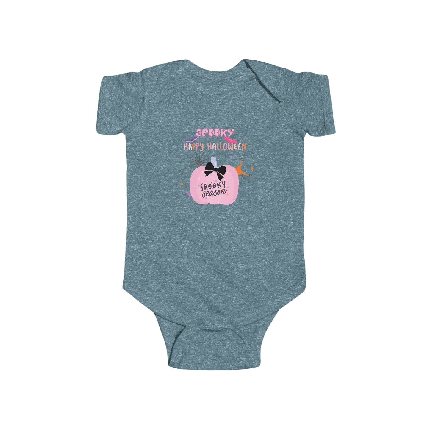 Baby Pretty in Pink Spooky Season Short Sleeve Bodysuit