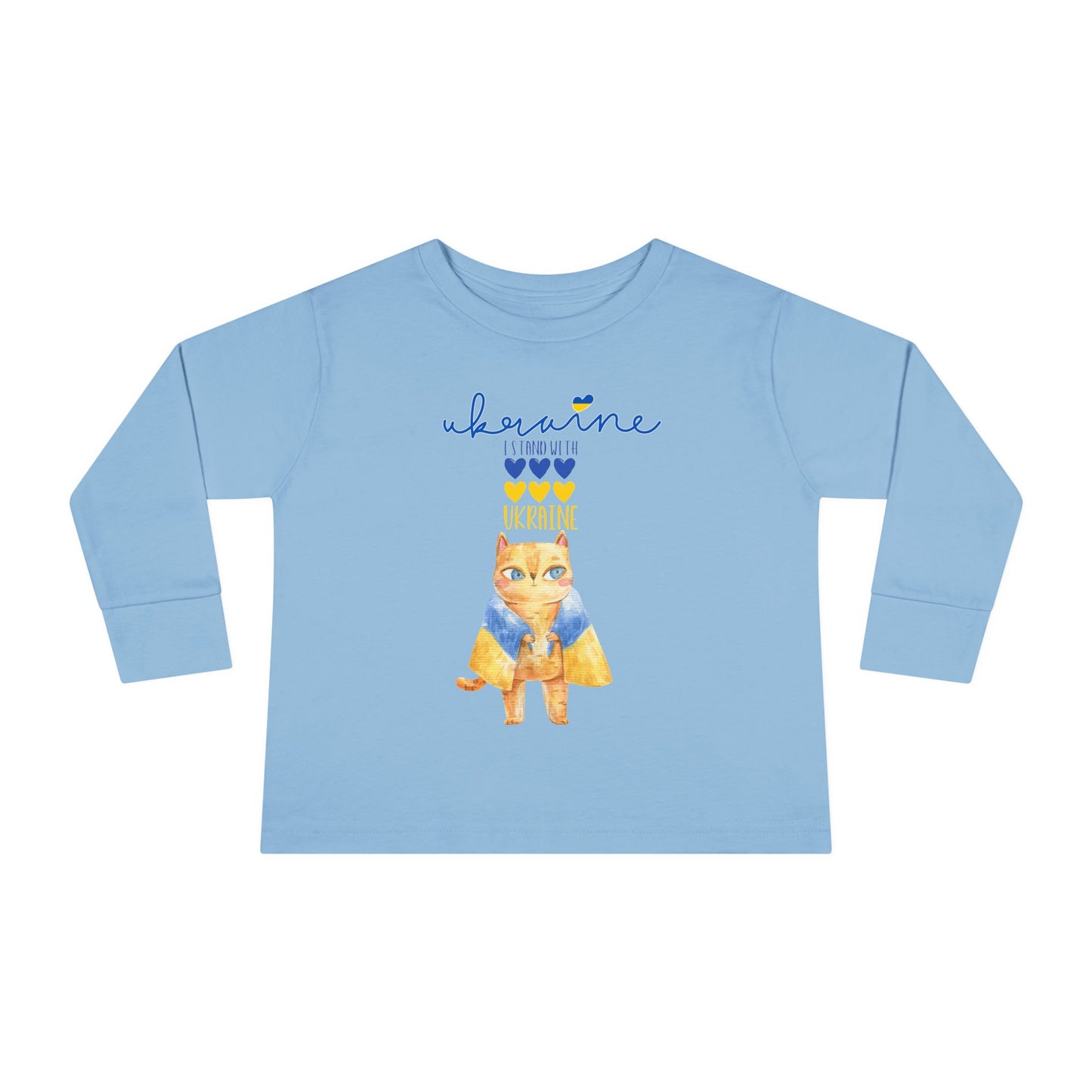 Toddler Long Sleeve Tee with Pride in Blue & Yellow Design