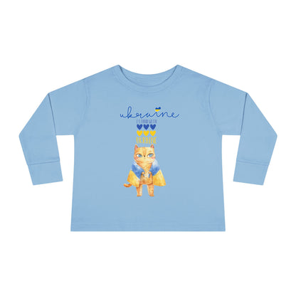 Toddler Long Sleeve Tee with Pride in Blue & Yellow Design
