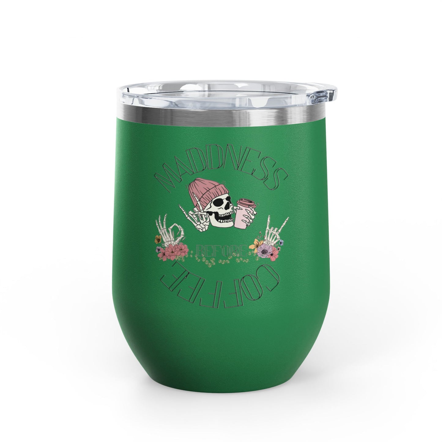 Skull Madness with Flowers Travel Mug 12oz