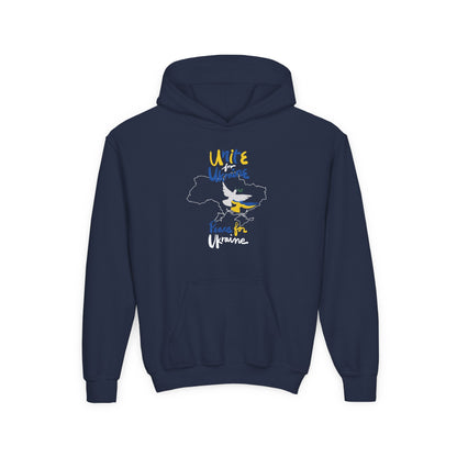 Kids Peace for Ukraine Heavy Blend Cozy Hoodie