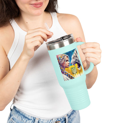 Ukrainian Wild Spirit  Girl Travel Mug, 40oz