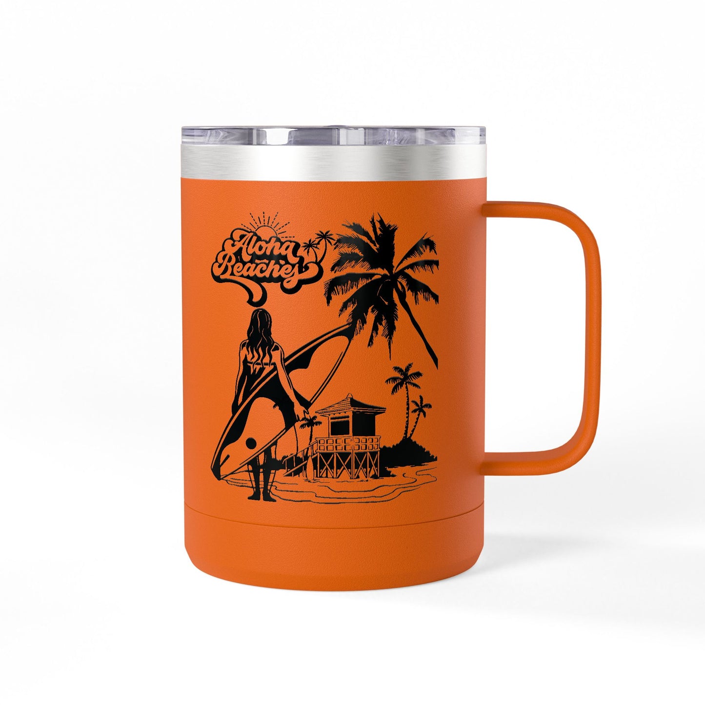 Surfing  Girl Mug Tumbler, 15oz