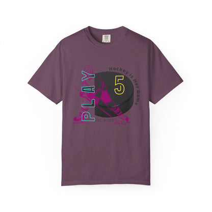 PERSONALIZE Women's Hockey Player Garment-Dyed T-shirt