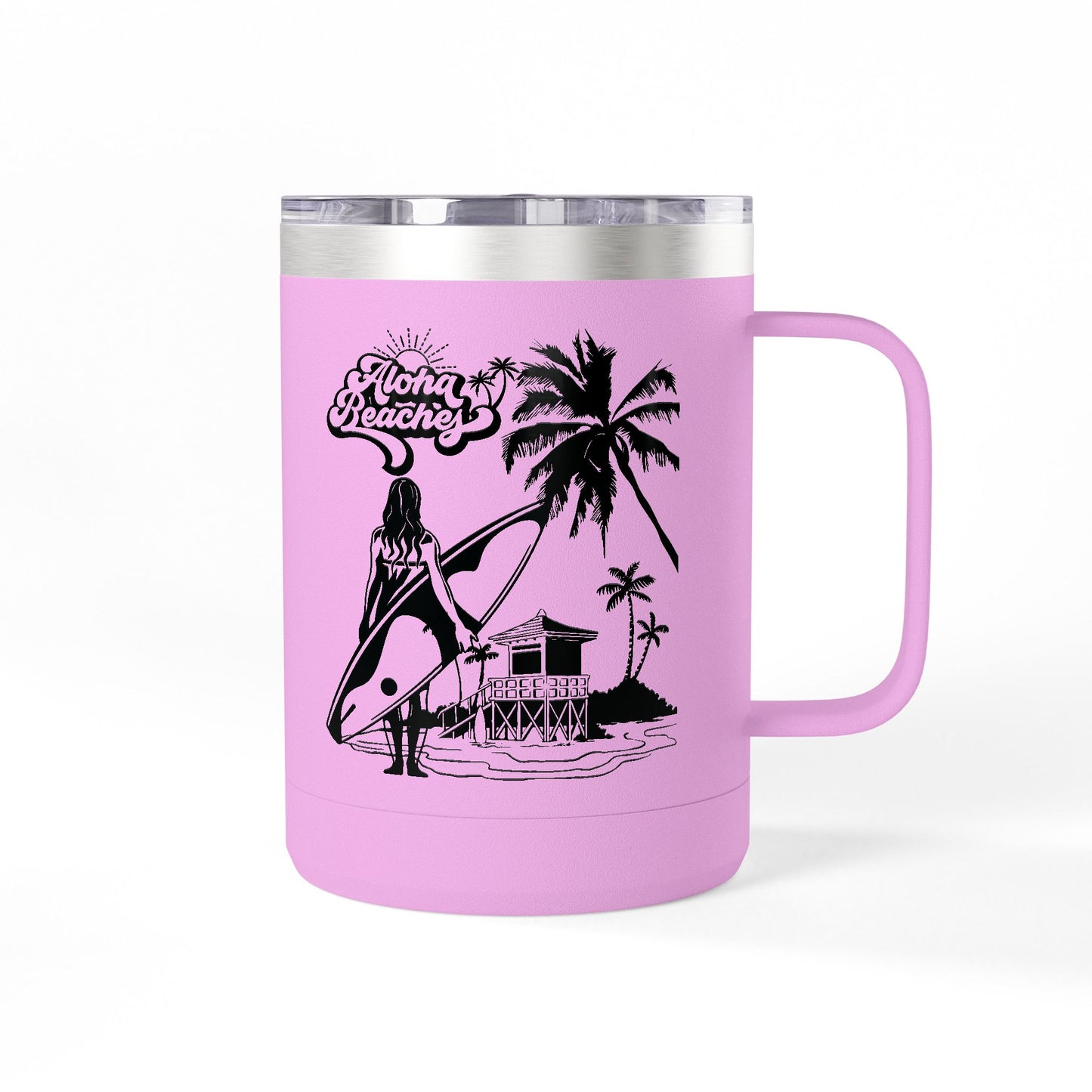 Surfing  Girl Mug Tumbler, 15oz