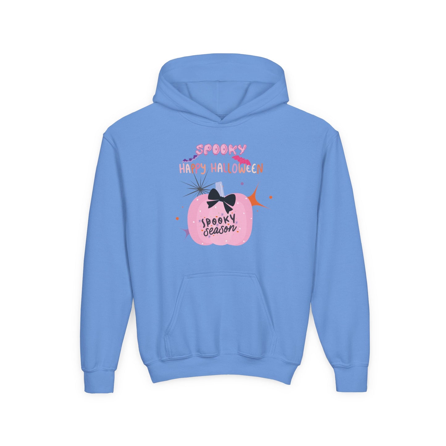 Kids Pretty in Pink Spooky Season Heavy Blend Cozy Hoodie