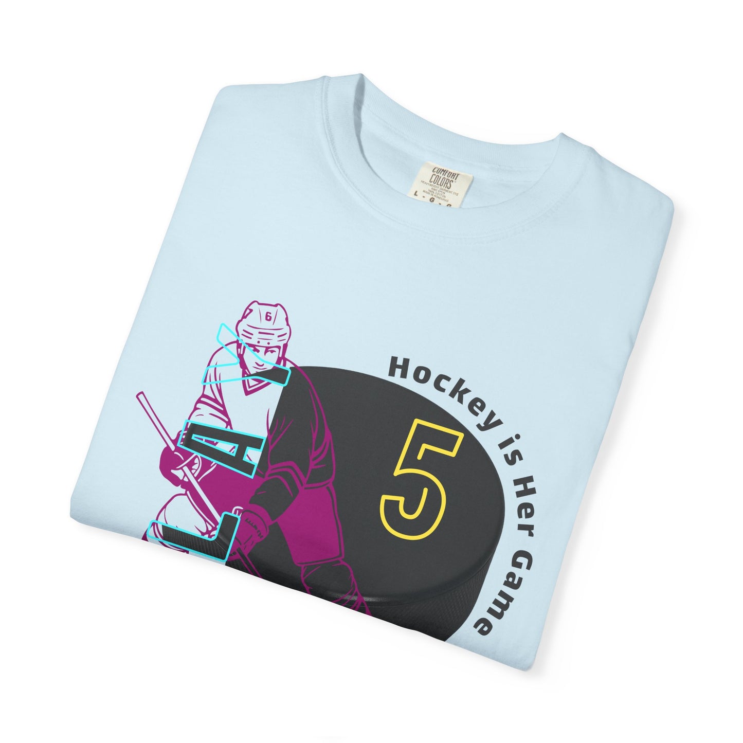 PERSONALIZE Women's Hockey Player Garment-Dyed T-shirt