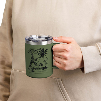 Surfing  Girl Mug Tumbler, 15oz