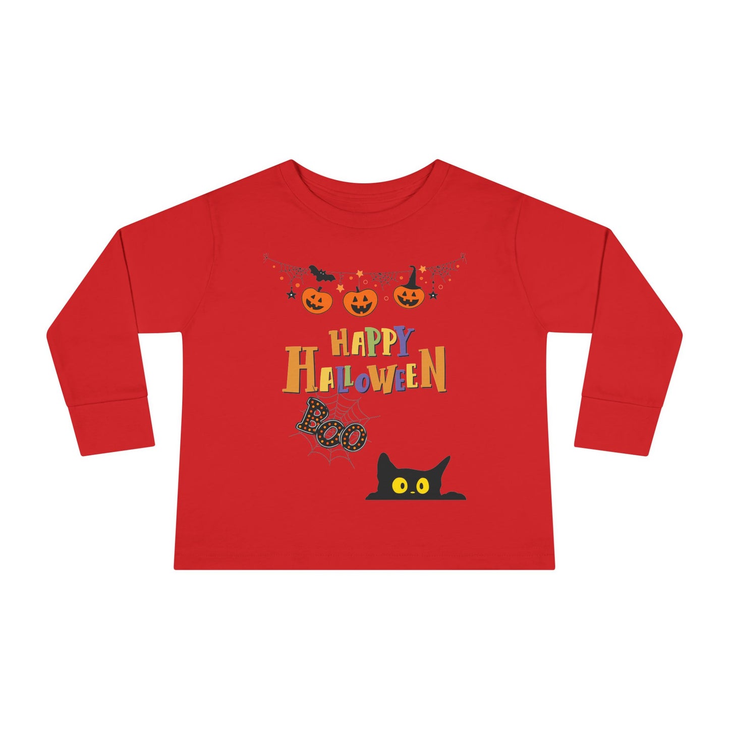 Toddler Long Sleeve Black Cat & Pumpkin Patch