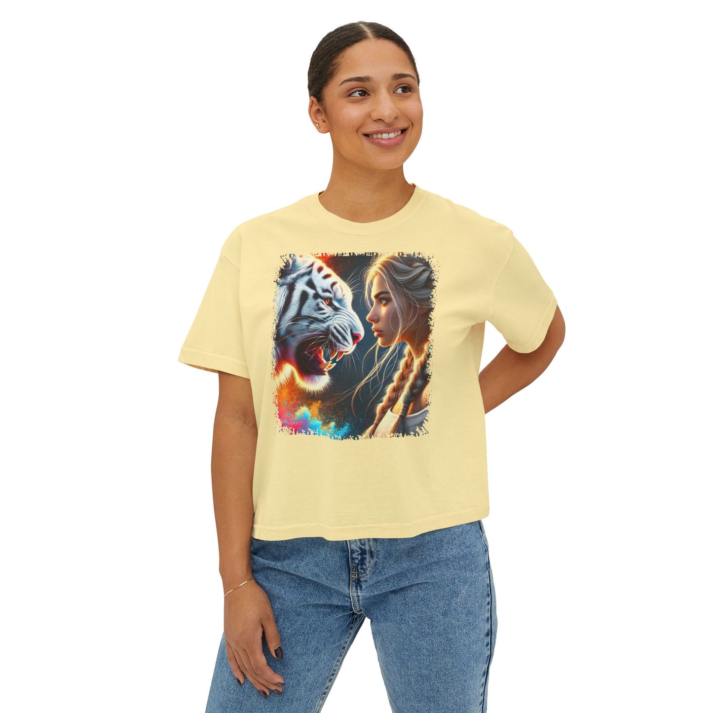 PERSONALIZE Eye of the Striped Storm - Oversized Boxy Fit Graphic T-shirt