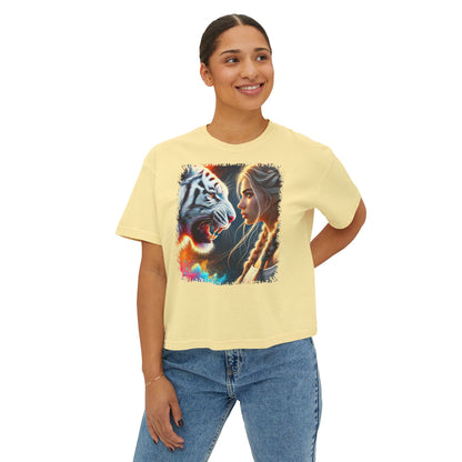 PERSONALIZE Eye of the Striped Storm - Oversized Boxy Fit Graphic T-shirt